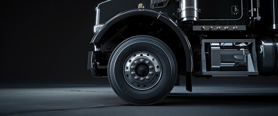 Obraz na płótnie Canvas Showcasing the Power and Durability of a Truck - A Detailed Focus on Wheels and Tires in a Compelling Photograph