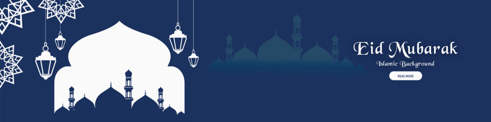 muslim festival Eid mubarak facebook cover greeting card celebration festival design