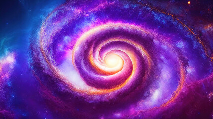 Awesome Realistic spiral galaxy with stars