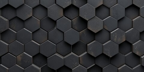 Professional Touch Wallpaper - Showcasing a Geometric Pattern of Black Hexagon Cubes in a Well-Organized Arrangement
