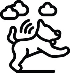 Jumping dog tracker icon outline vector. Online urban view. Button canine