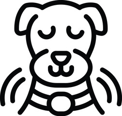 Relax dog tracker icon outline vector. City character. Alarm canine chip