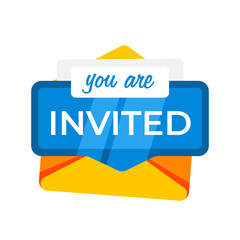 You are invited Envelope Letter. Vector illustration
