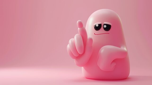Cute character 3d image of finger hand 3d