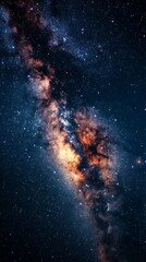 Stunning galaxy various colored. Milky way galaxy with stars and space dust in the universe, Long exposure photograph, with grain. Beauty outer space background sparkling