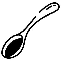 Spoon glyph and line vector illustration