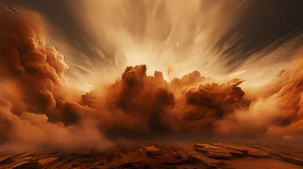 Fototapeten Desert background, desert landscape photography with golden sand dunes © xuan