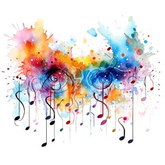 music watercolor background isolated