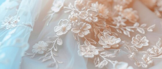 Delicate lace pattern, close-up elegant and serene texture
