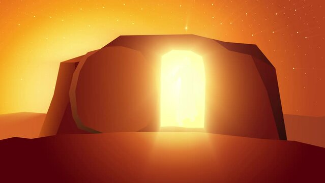 Biblical motion graphic series, the resurrection of Jesus or resurrection of Christ