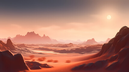 Fototapeta premium Desert landscape, sand dunes with wavy pattern