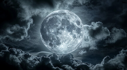 full moon over dark clouds wallpaper in