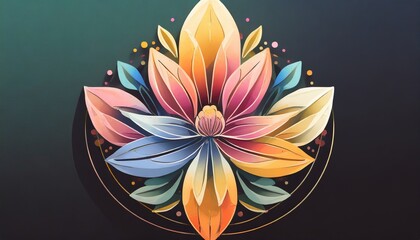 colorful flower beauty logo template