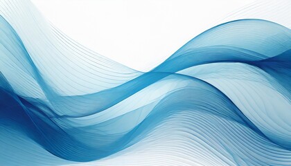 blue abstract wave background with white background ai generative