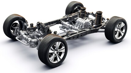 A photo of a Car Chassis Structure - obrazy, fototapety, plakaty