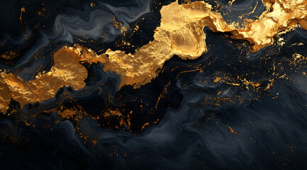 gold and black abstract surface background 3d render  - obrazy, fototapety, plakaty