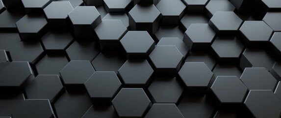 Enhance Your Home with Black Hexagon Cube Pattern Wallpaper: Geometric Intricacy and Trendsetting Aesthetics for a Stylish Ambiance