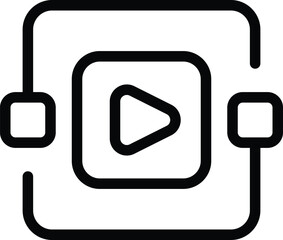 Video online share icon outline vector. Viral content. Social media