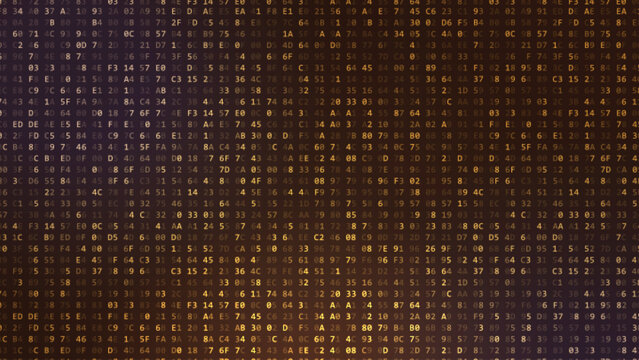 Cryptography cipher code. Blockchain wallet encryption background. Binary code pattern.