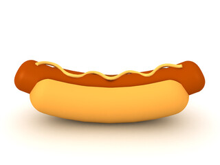 3D Rendering of a hotdog