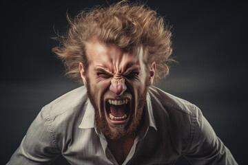 Fototapeta premium Angry men screaming towards camera
