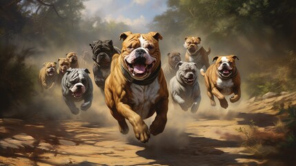 group of animals in the forest