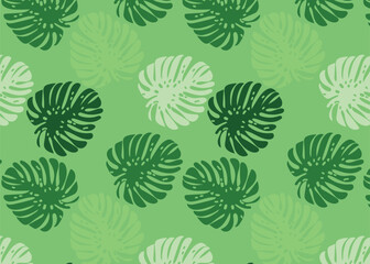 Green natural leaves pattern, vintage illustration background, green leaf monochrome graphic abstract design.eps 10.	