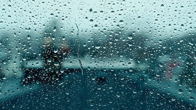 water drops on window rain
