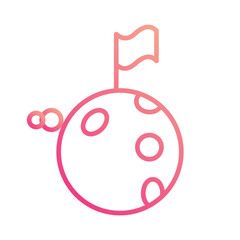 Moon Landing icon vector stock illustration