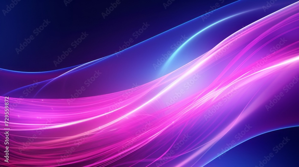Canvas Prints pulsating neon futurism: dynamic motion tech, high-speed light trails, purple wave swirls