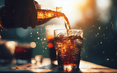 Cola water, soda water, soda drink background image - obrazy, fototapety, plakaty
