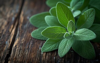 Sage leaves medical herbs good for natural health care, Generative AI.
