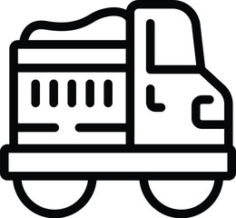 Full farm truck icon outline vector. Smart working. Food cereal delivery