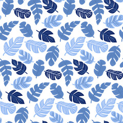 Palm leaves Seamless Pattern. Background Vector illustration