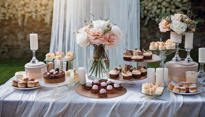 Fototapeta na wymiar dessert table for a wedding party