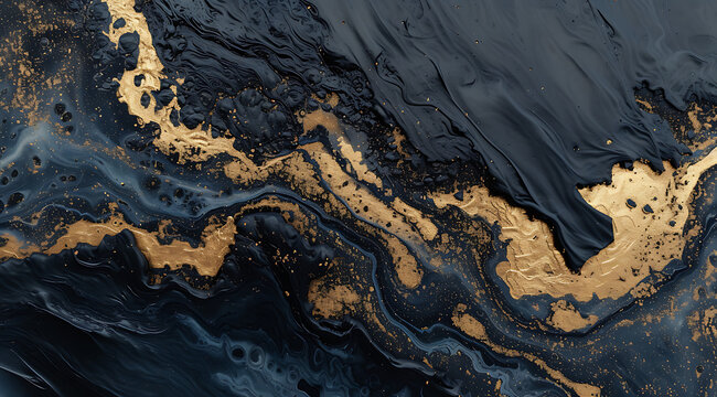 image of an abstract black and gold colored painting 