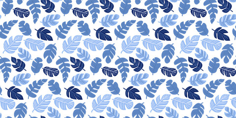 Palm leaves Seamless Pattern. Background Vector illustration