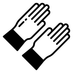 Obraz premium Rubber Gloves glyph and line vector illustration