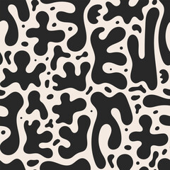 Seamless pattern with abstract silhouette organic shapes. Vector hand drawn background in minimalist boho style. Matisse inspired