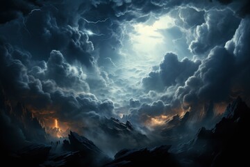 Aerial view of storm. natural disasters in nature. weather changes concept.