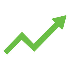 green up arrow isolated on white background. Growth in business. Vector illustration. Eps file 132.