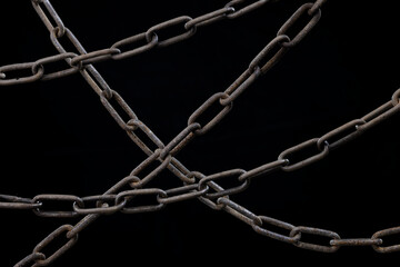 Metal Chains On A Black Background