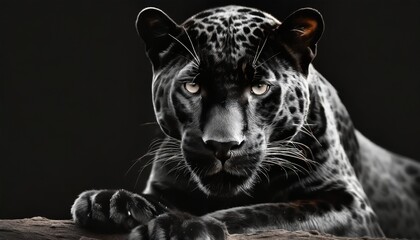 black jaguar with a black background