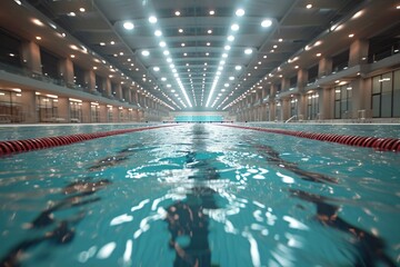 Sports swimming pool. Backdrop with selective focus and copy space