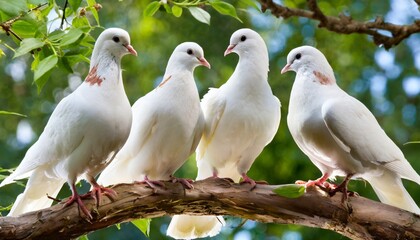 four white doves
