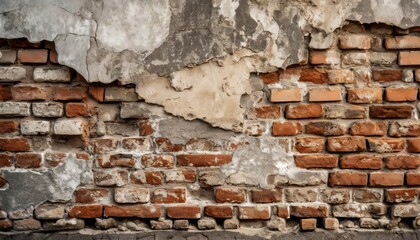 old brick wall torn