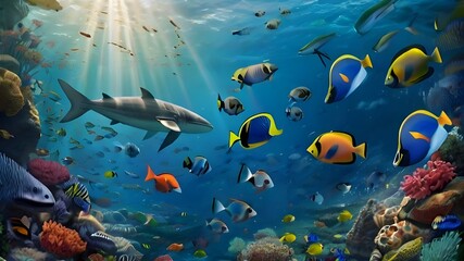 Naklejka na ściany i meble Majestic marine mammals to raise awareness about the importance of protecting ocean