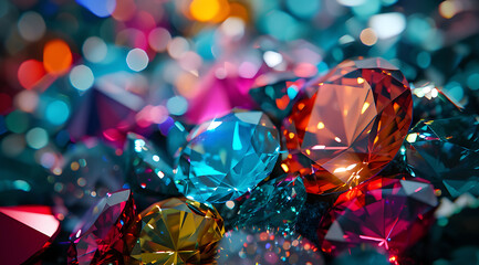 many colored gemstones in a background in - obrazy, fototapety, plakaty