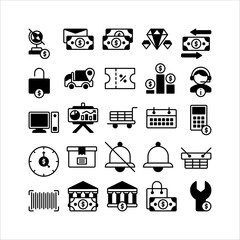 ecommerce icon set. filled black icon collection. Containing icons