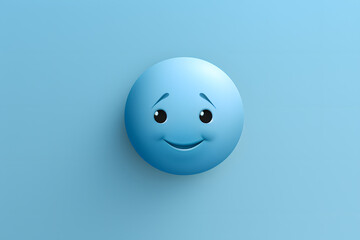 A calm light blue background embodying the 'Blue Monday' concept with the presence of a melancholic emoji.   Generative AI,
